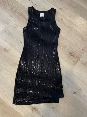 Olivia Rae Black Sequin Sleeveless Mini Dress